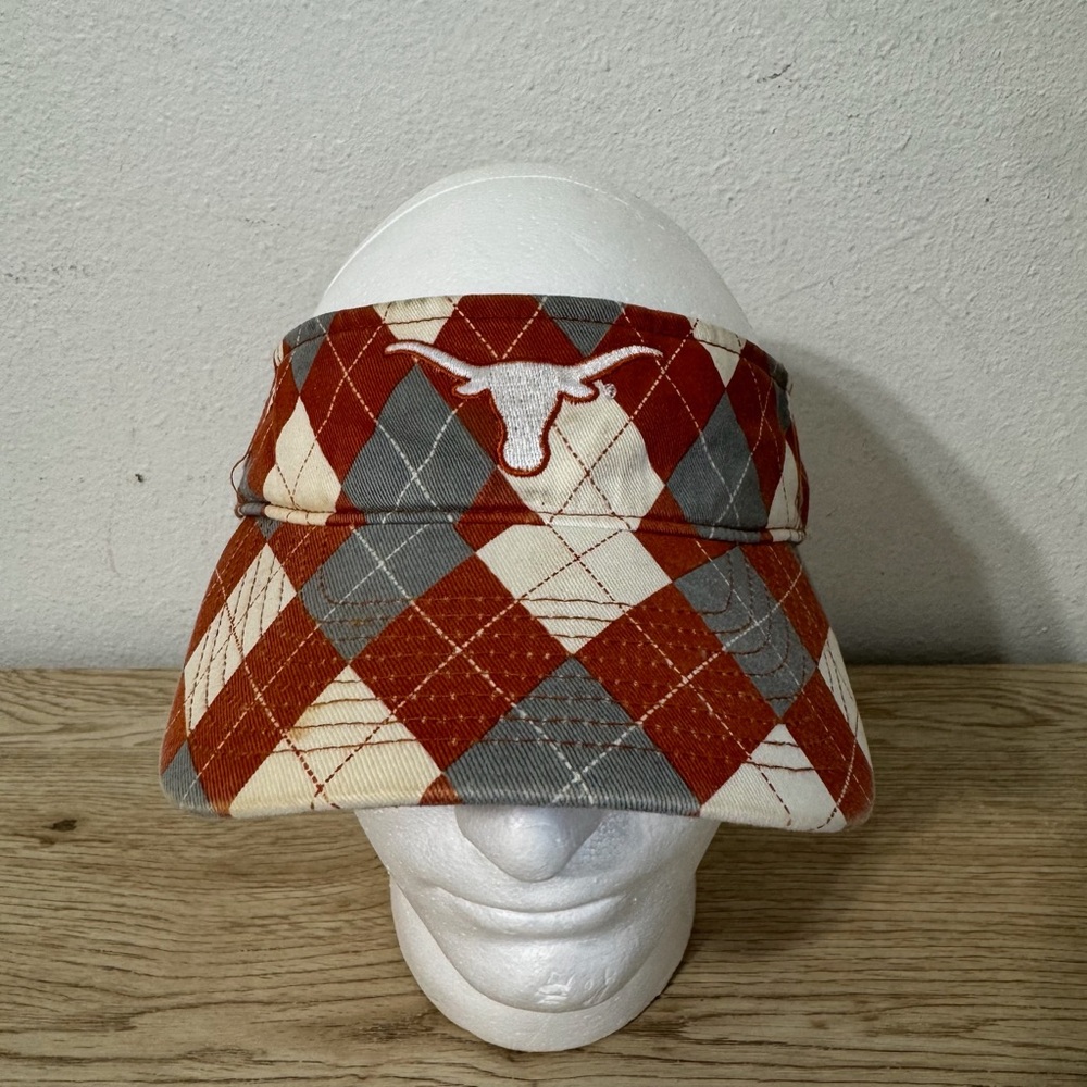 47 Brand Texas Longhorns Argyle Plaid Visor Sun Shade Cap Hat Adjustable OSFM